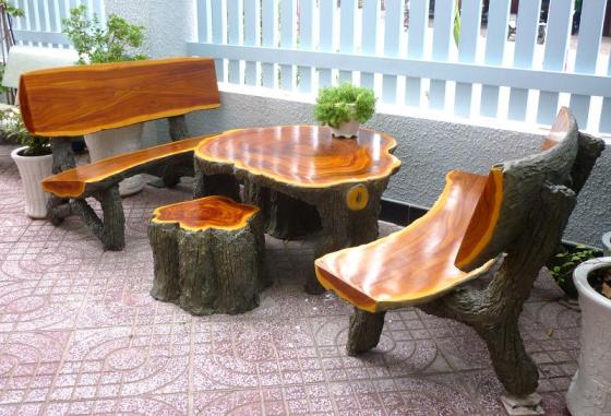Bộ bàn ghế giả gỗ sân vườn